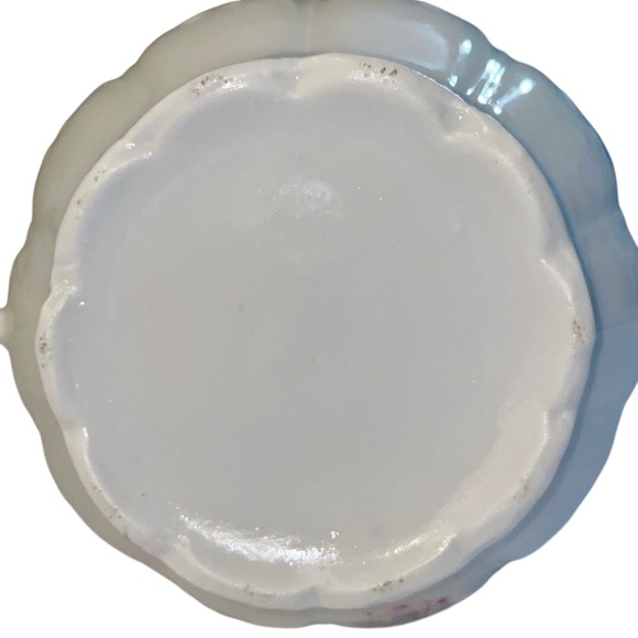 Antique Prussia Porcelain Double Handled Lidded Sugar Dish Pink Florals Elegant - Picture 8 of 9